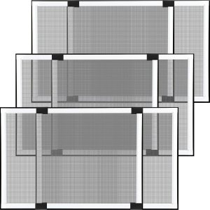 3 pantallas expandibles de 21.7 pulgadas de alto x 28 a 52 pulgadas de ancho, grandes pantallas ajustables con marco de aluminio, pantalla de 3 pantallas expandibles de 21.7 pulgadas de alto x 28 a 52 pulgadas de ancho, grandes pantallas ajustables con marco de aluminio, pantalla de