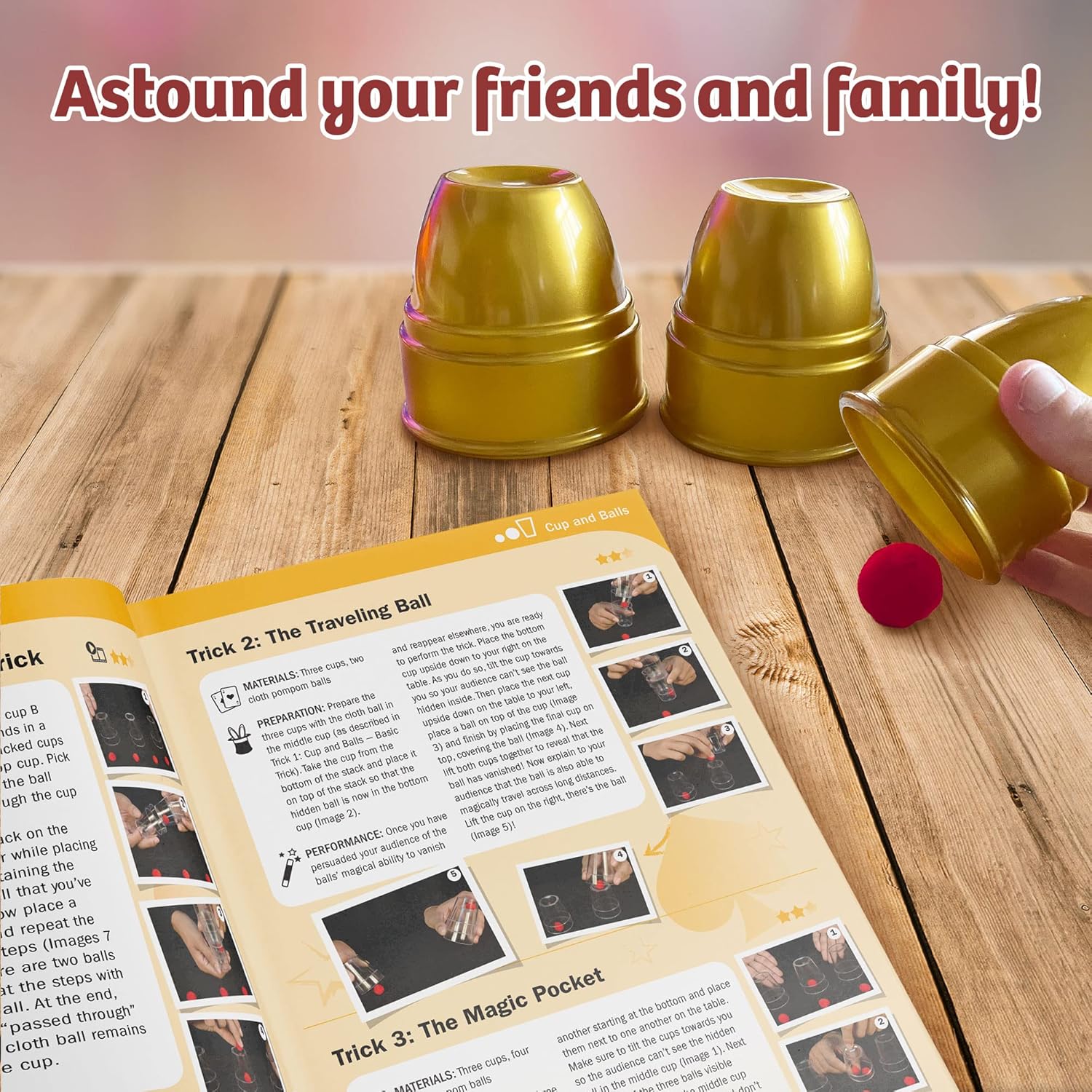 Thames & Kosmos Magic Gold Edition Juego con 150 trucos Manual de instrucciones a todo color de 96 páginas 42 accesorios Tutoriales en video - Imagen 6