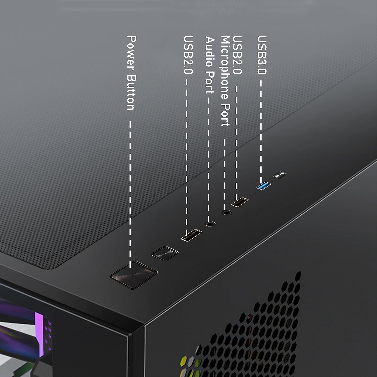 STGAubron PC de escritorio para juegos, Intel Core i7 3.4G hasta 3.9G, 16G RAM, 512G SSD, Radeon RX 580 16G GDDR5, 600M WiFi, BT 5.0, ventilador RGB