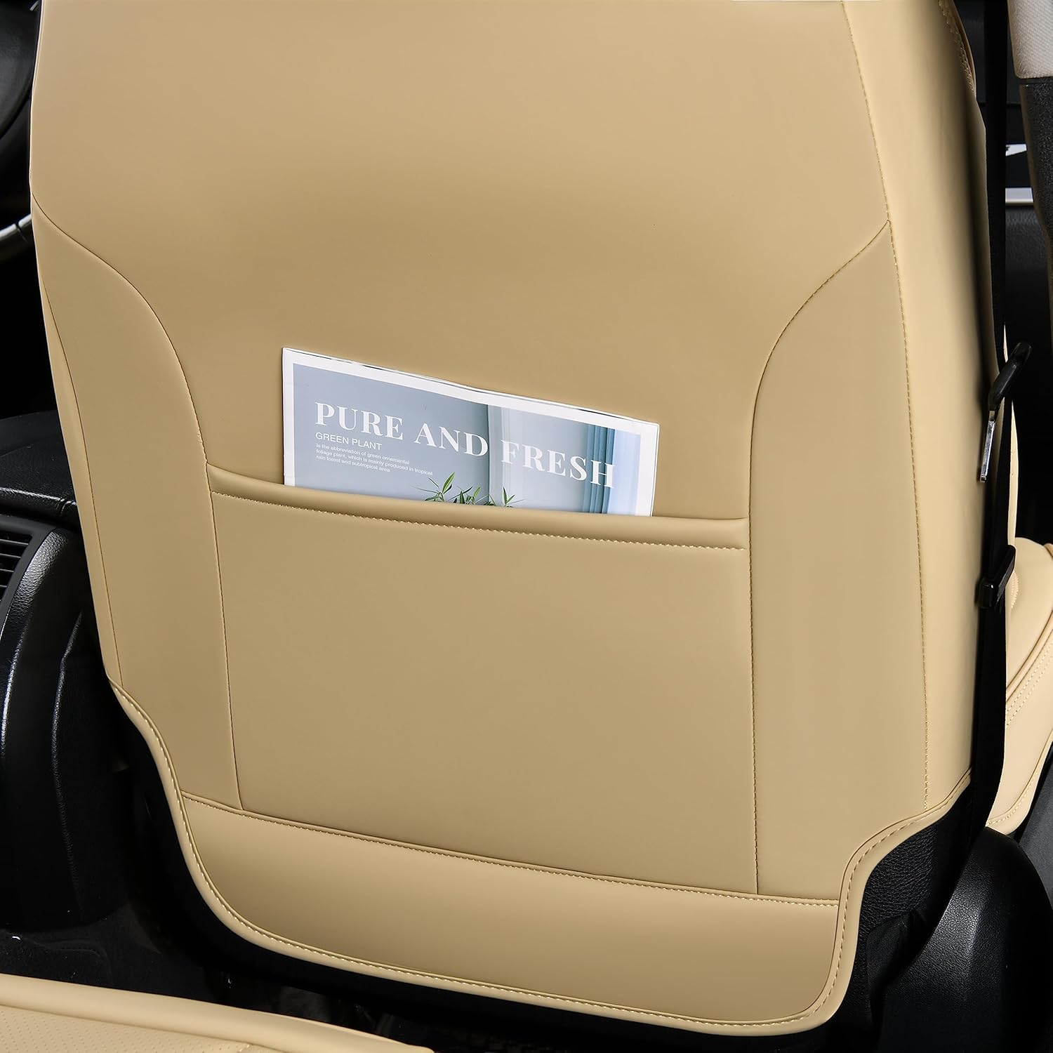 Fundas de asiento para automóviles, fundas de asiento impermeables, fundas de asiento de cuero para automóvil, paquete de 2, protector universal de