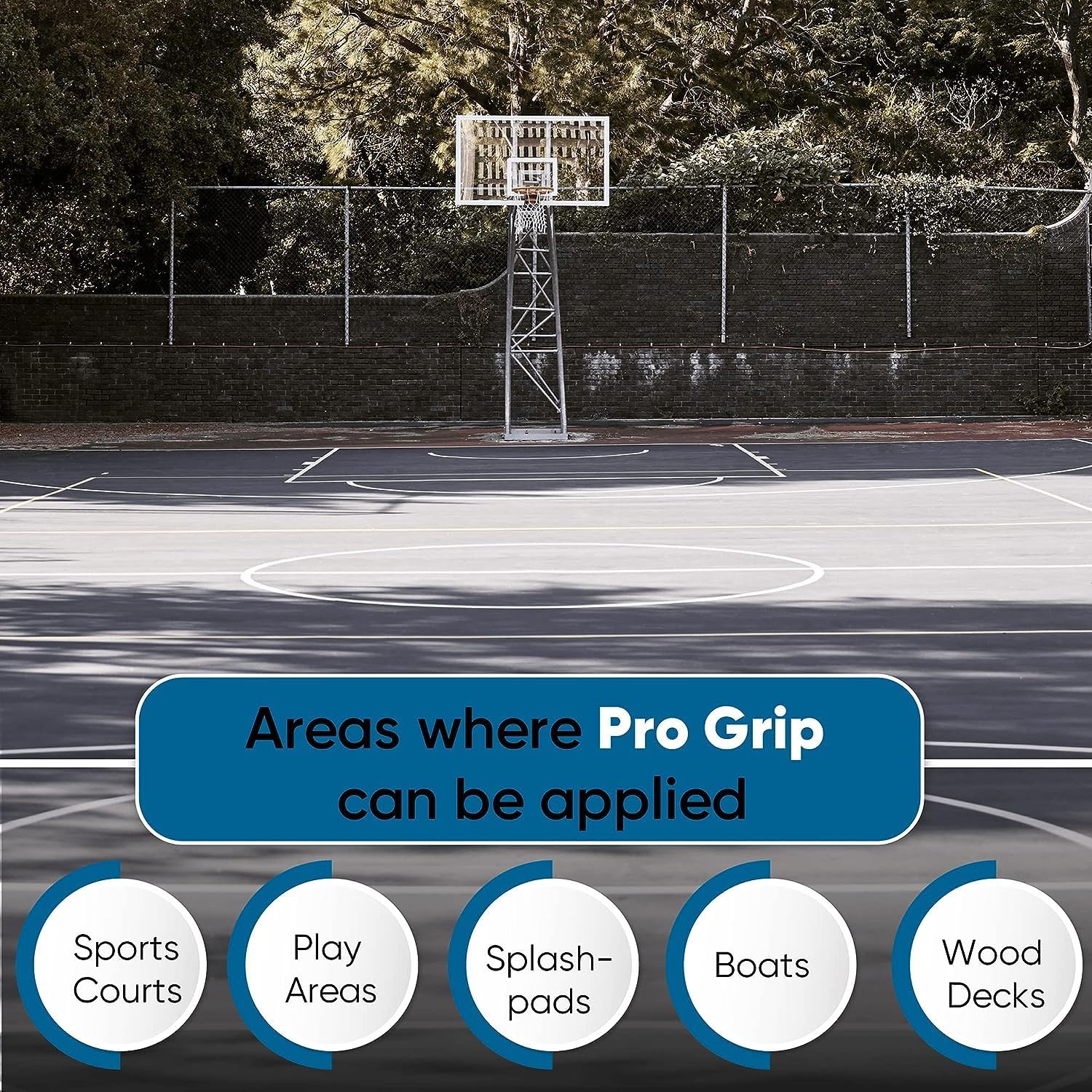 Pro Grip – Revestimiento en aerosol antideslizante de goma (galón, negro) para cubiertas, pisos, barcos y canchas, pintura de goma antideslizante
