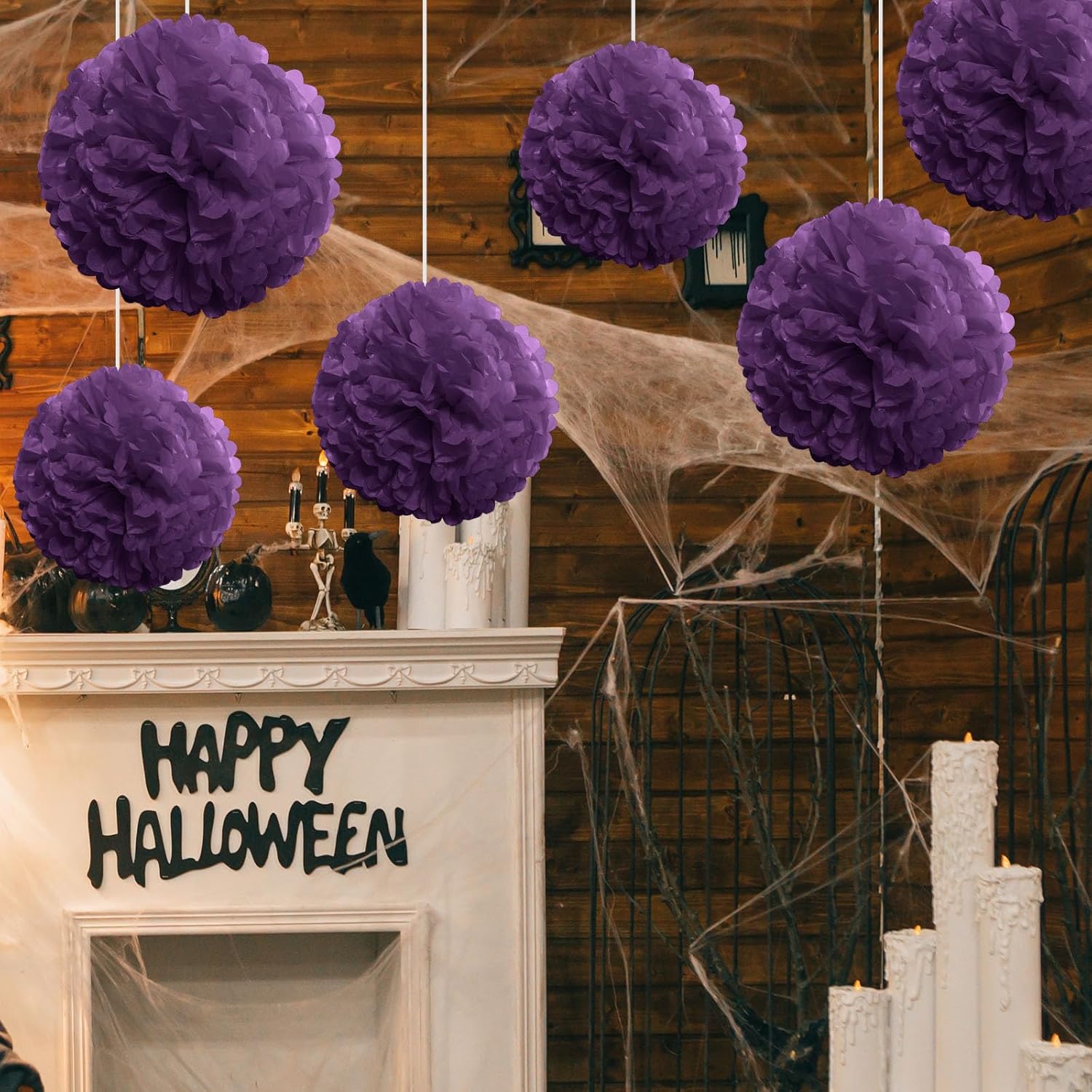 CHRORINE 60 hojas de papel de seda púrpura para Halloween, papel de seda para envolver regalos, papel de seda a granel para manualidades, decoración