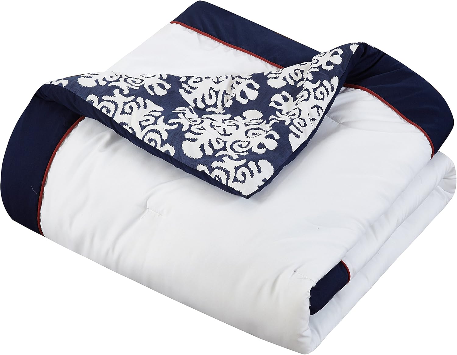 Chic Home Tania – Cama reversible de 10 piezas, edredón Queen, azul marino