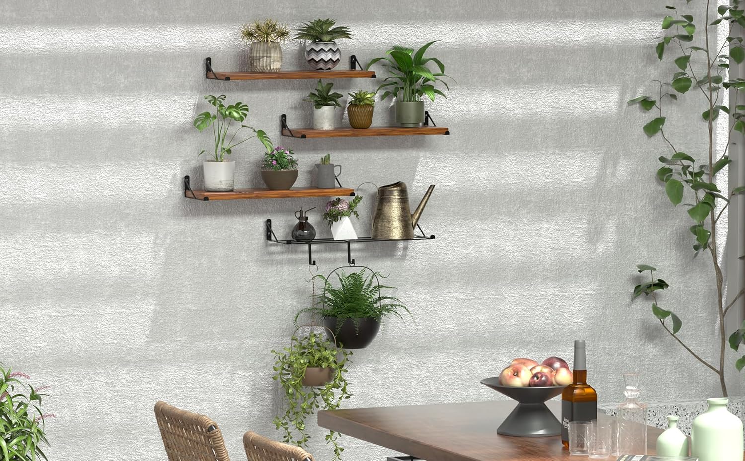 Veluckin Estante flotante, estantes de madera rústica montados en la pared para baño, sala de estudio, sala de estar, cocina (16 pulgadas, juego de