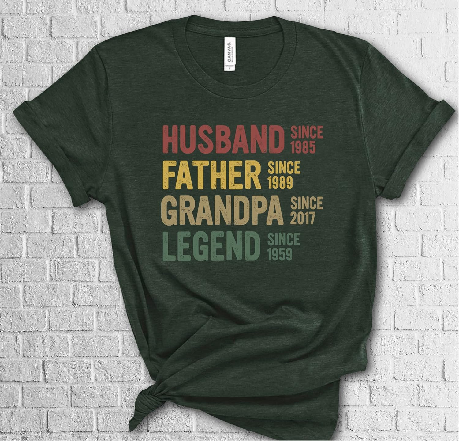 Personalized Date Husband Father Grandpa Legend Shirt, Creative Fathers Day Gift T-Shirt, Customized Parent Husband Since T-shirt, Gift for Dad,