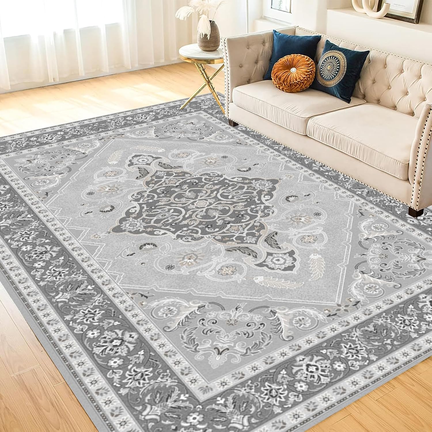 Alfombras para dormitorio, alfombra pequeña antideslizante de 1.5 x 2.5 pies, alfombra mullida y asequible, alfombras suaves y mullidas para sala de
