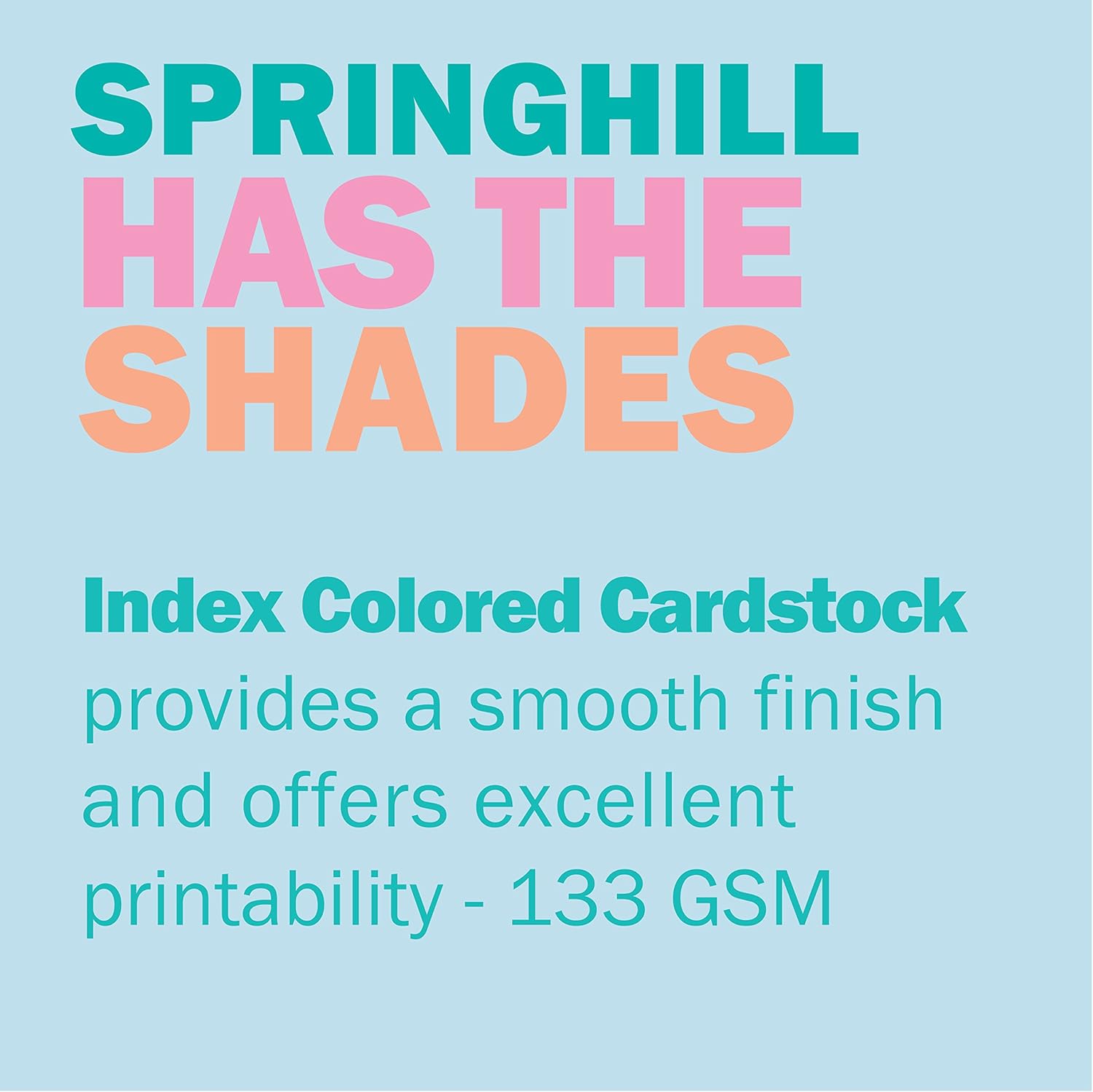 Springhill Papel de cartulina de color azul de 8.5 x 11 pulgadas, 110 libras, 199 gsm, 250 hojas (1 resma) – Cartulina pesada de alta calidad, papel