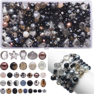 870 cuentas de joyería de cristal surtidas, cuentas sueltas de piedras preciosas perforadas, cuentas de cristal transparente para manualidades, 870 cuentas de joyería de cristal surtidas, cuentas sueltas de piedras preciosas perforadas, cuentas de cristal transparente para manualidades,