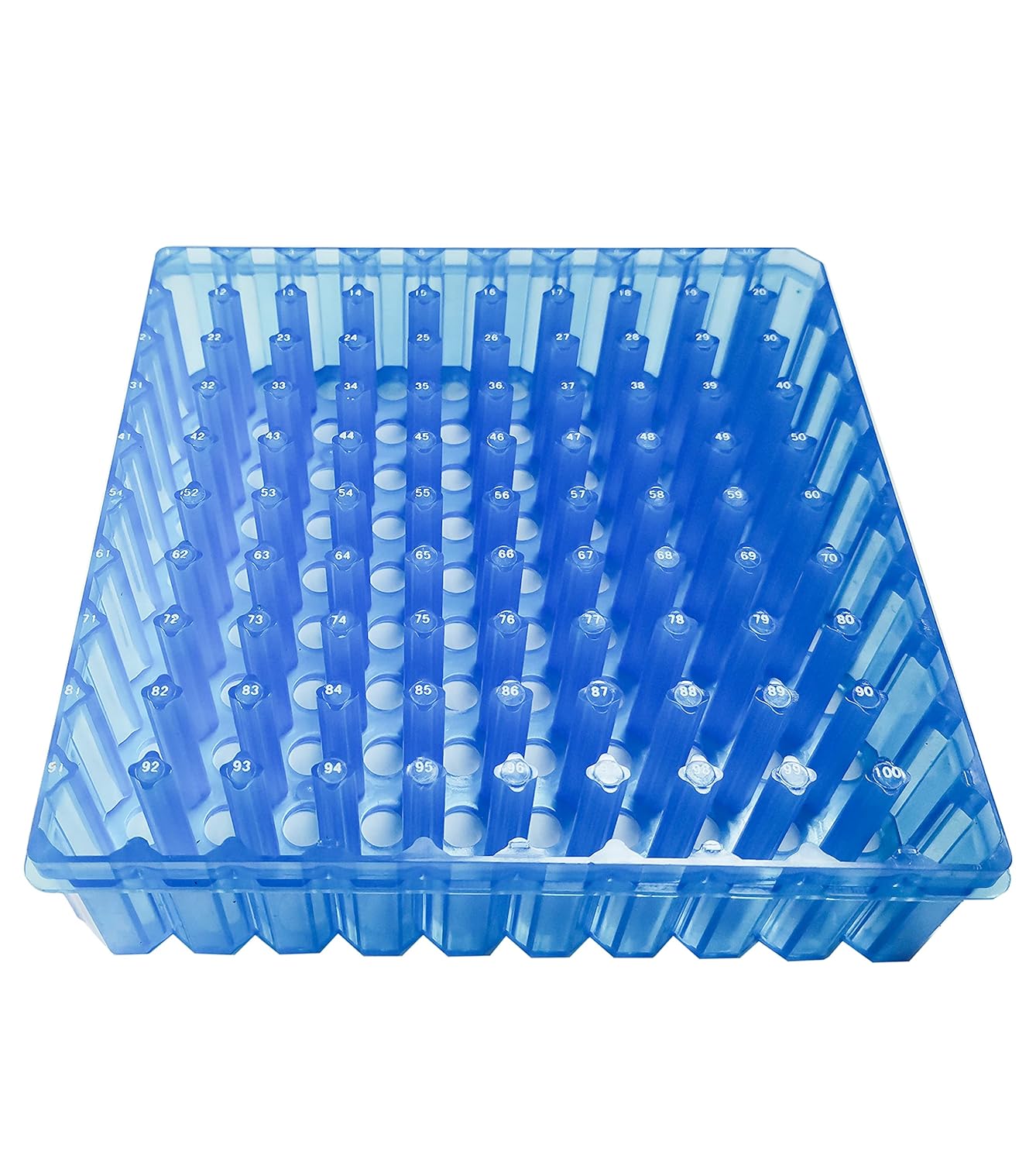 100 posiciones Cryobox con tapa para tubos de 0.1 fl oz, caja Cryo para viales de 0.1 fl oz, caja de almacenamiento para congelador, matriz de 10 x