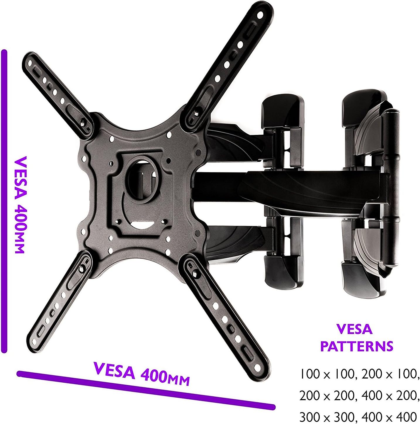 InstallerParts Soporte de pared de esquina para la mayoría de televisores de pantalla plana LED LCD OLED de plasma de 23 a 55 pulgadas con brazo
