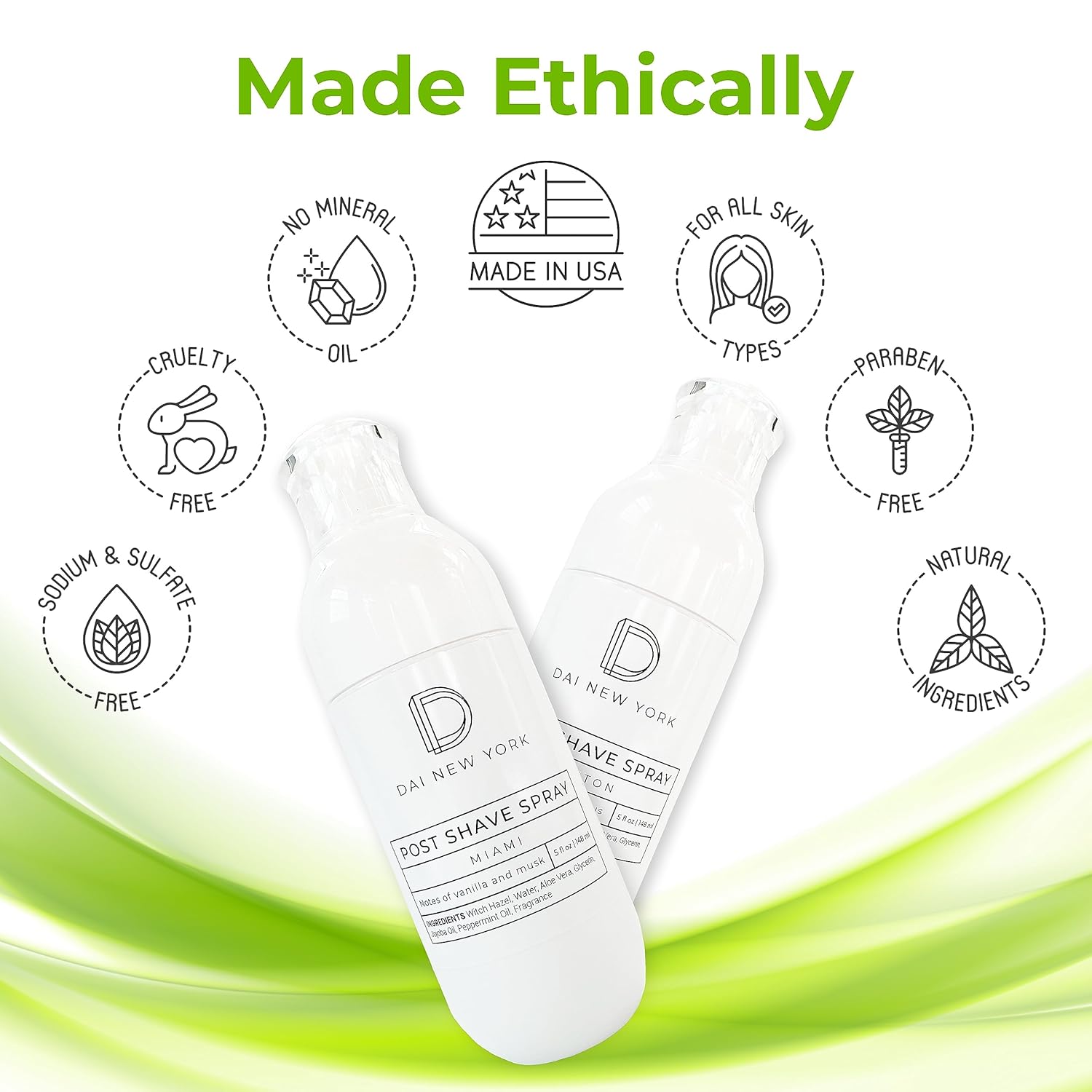 Spray para después del afeitado, fórmula natural sin alcohol, solución para después del afeitado para mujeres y hombres, 5 onzas (cítrico floral