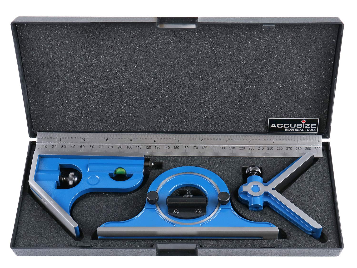 Accusize Industrial Tools Juego cuadrado combinado, 12 ”11.811 in, 4 piezasjuego, 0000-8108