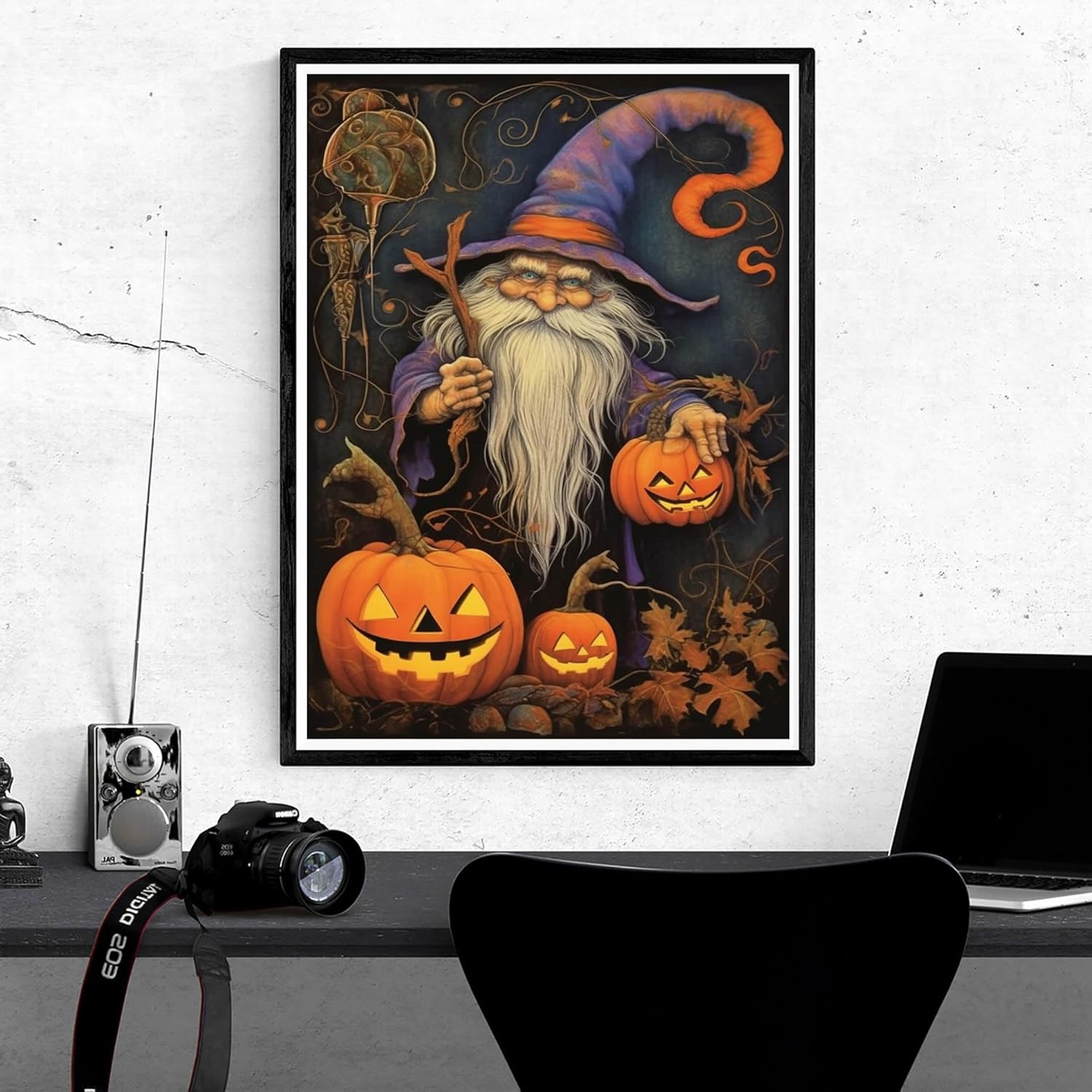 Kaliosy Kits de pintura de diamantes 5D para adultos, calabaza de Halloween por números, pintura con diamantes, mago de arte para bricolaje, taladro