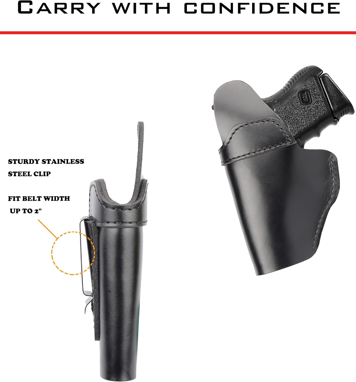 Genuine Top-Grain Leather Holster IWB for Glock17 19 43X fits Taurus G2C G3 G3C for M&P 9mm Shield fits Sig P365 P230 for LCPLC9SSecurity 9Max 9