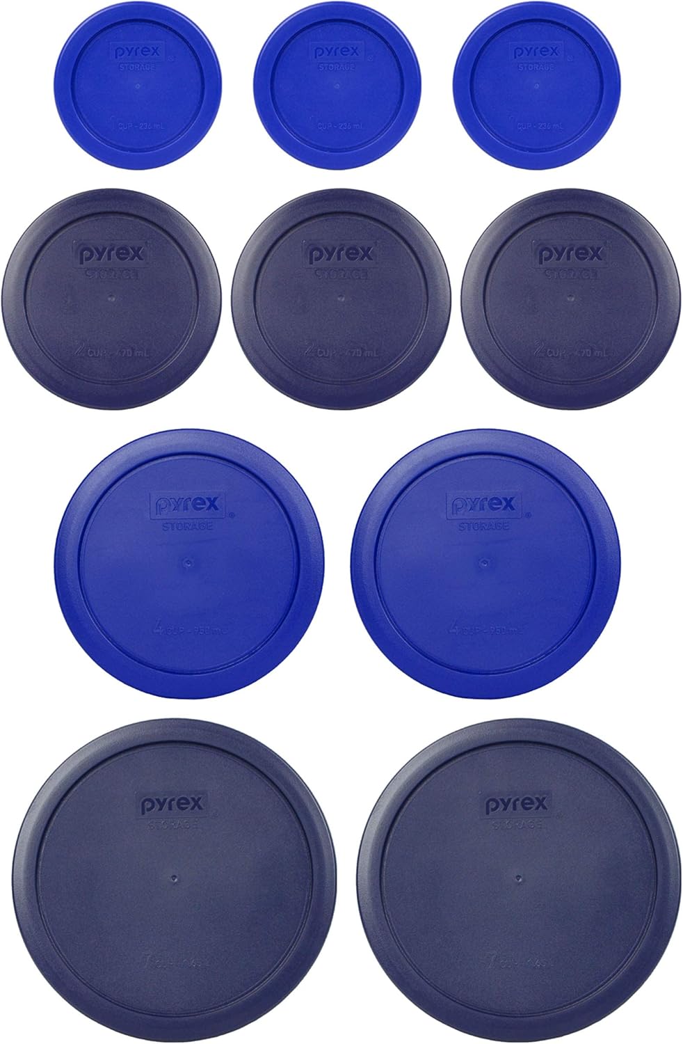 Pyrex (2) 7402-PC 67 tazas azul, (2) 7201-PC 4 tazas azul cadete, (3) 7200-PC 2 tazas azul, (3) 7202-PC 1 taza Cadet Blue tapas de almacenamiento de