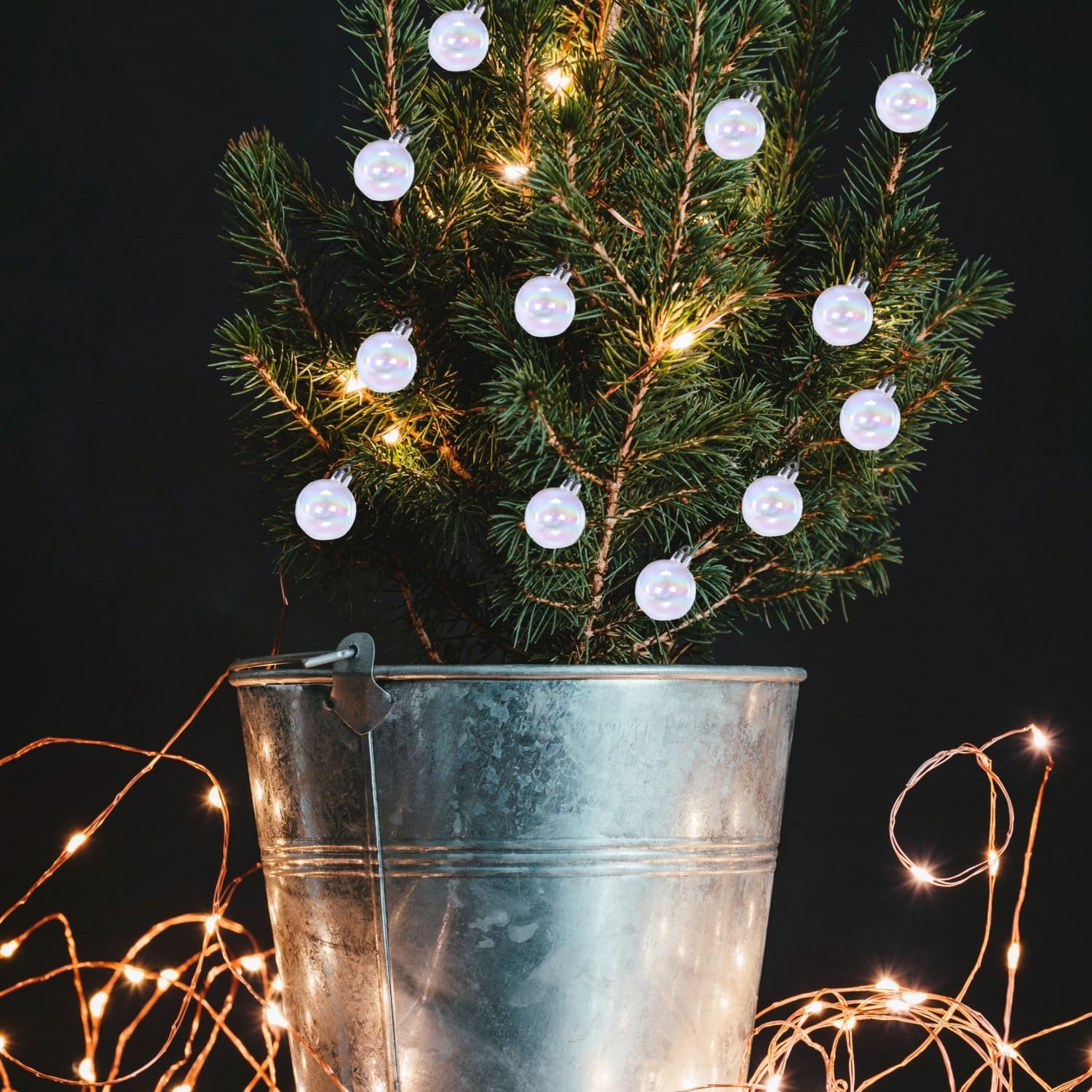 12 adornos de plástico iridiscentes de Navidad de 2.36 pulgadas, adornos iridiscentes para árbol de Navidad, bolas transparentes para Halloween,