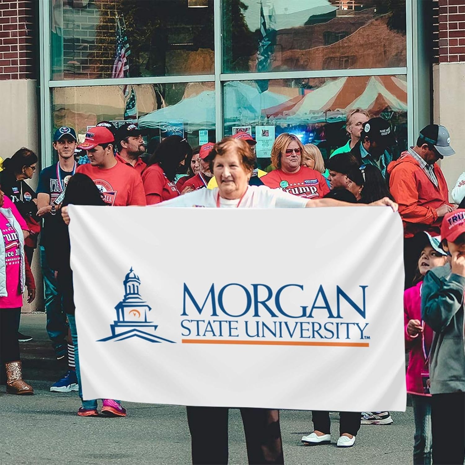 Morgan State University Logo 3 x 5 pies Bandera decorativa para exteriores, bandera de jardín, bandera individual para exteriores