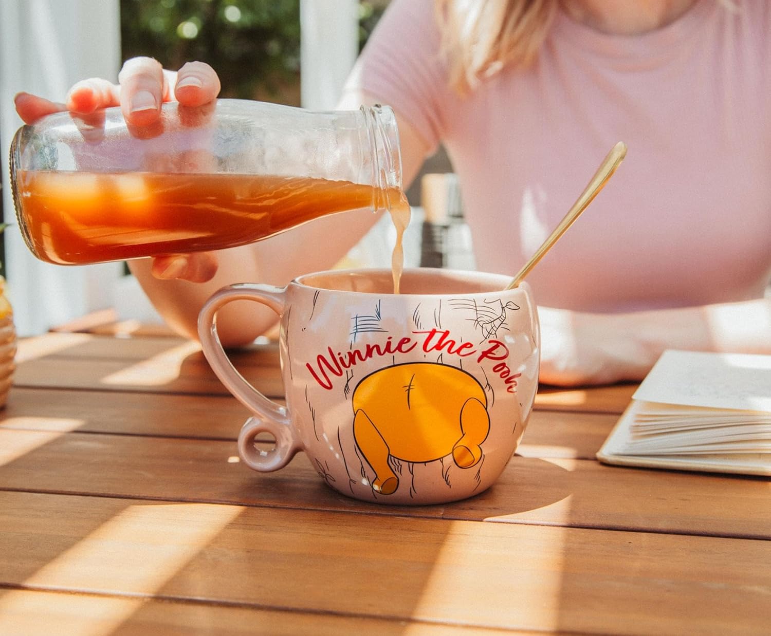 Disney Winnie the Pooh – Taza de café de cerámica con asa de bucle, taza para té, expreso, cacao, capacidad para 16 onzas