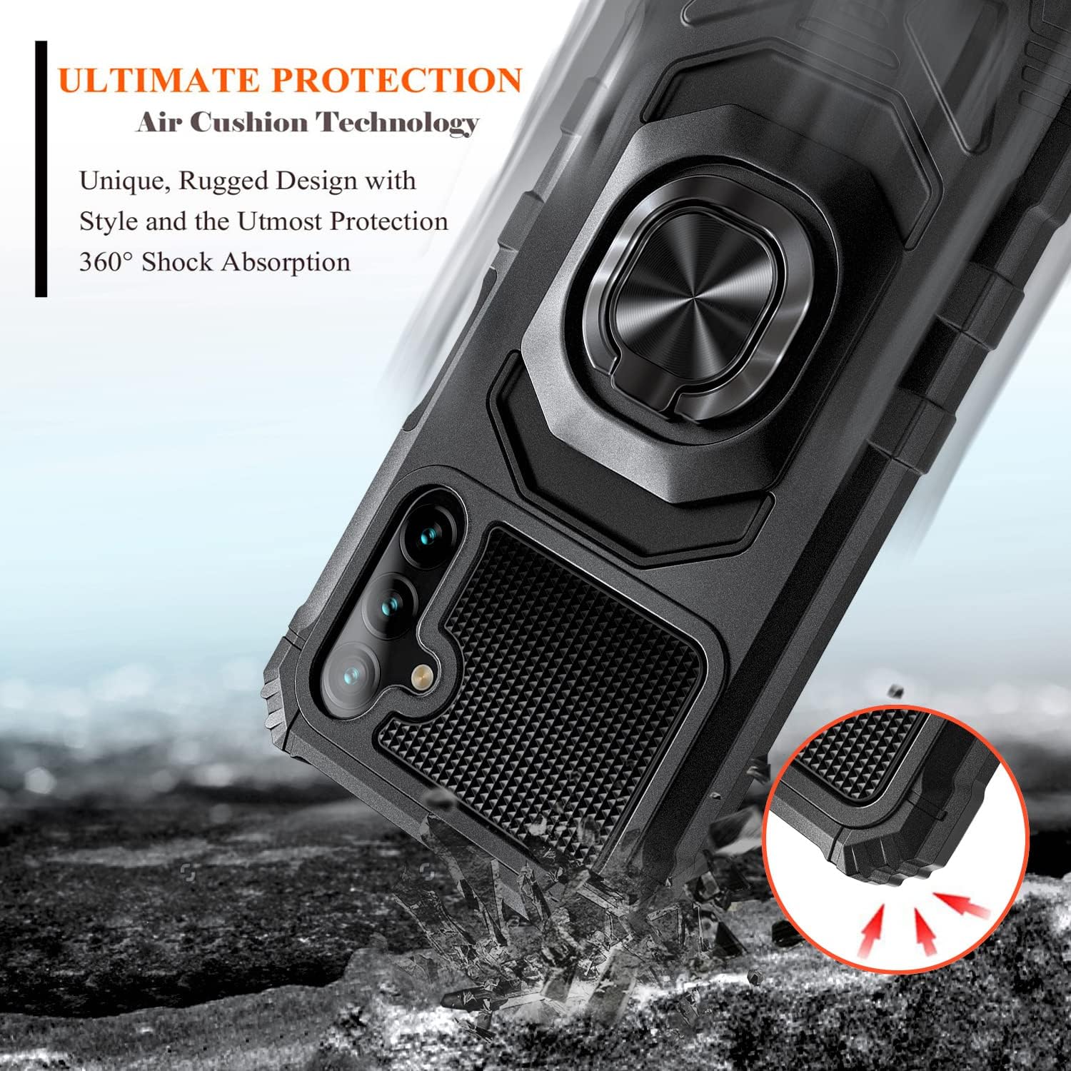 NZND Funda para Samsung Galaxy A13 5G con protector de pantalla de vidrio templado (cobertura máxima), protección de cuerpo completo grado militar,