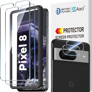 AACL 2-Pack Tempered Glass for Google Pixel 8 Screen Protector & 2-Pack Camera Lens Protector 9H Glass for Pixel 8 Screen Protector (6.2 inch), Easy AACL 2-Pack Tempered Glass for Google Pixel 8 Screen Protector & 2-Pack Camera Lens Protector 9H Glass for Pixel 8 Screen Protector (6.2 inch), Easy