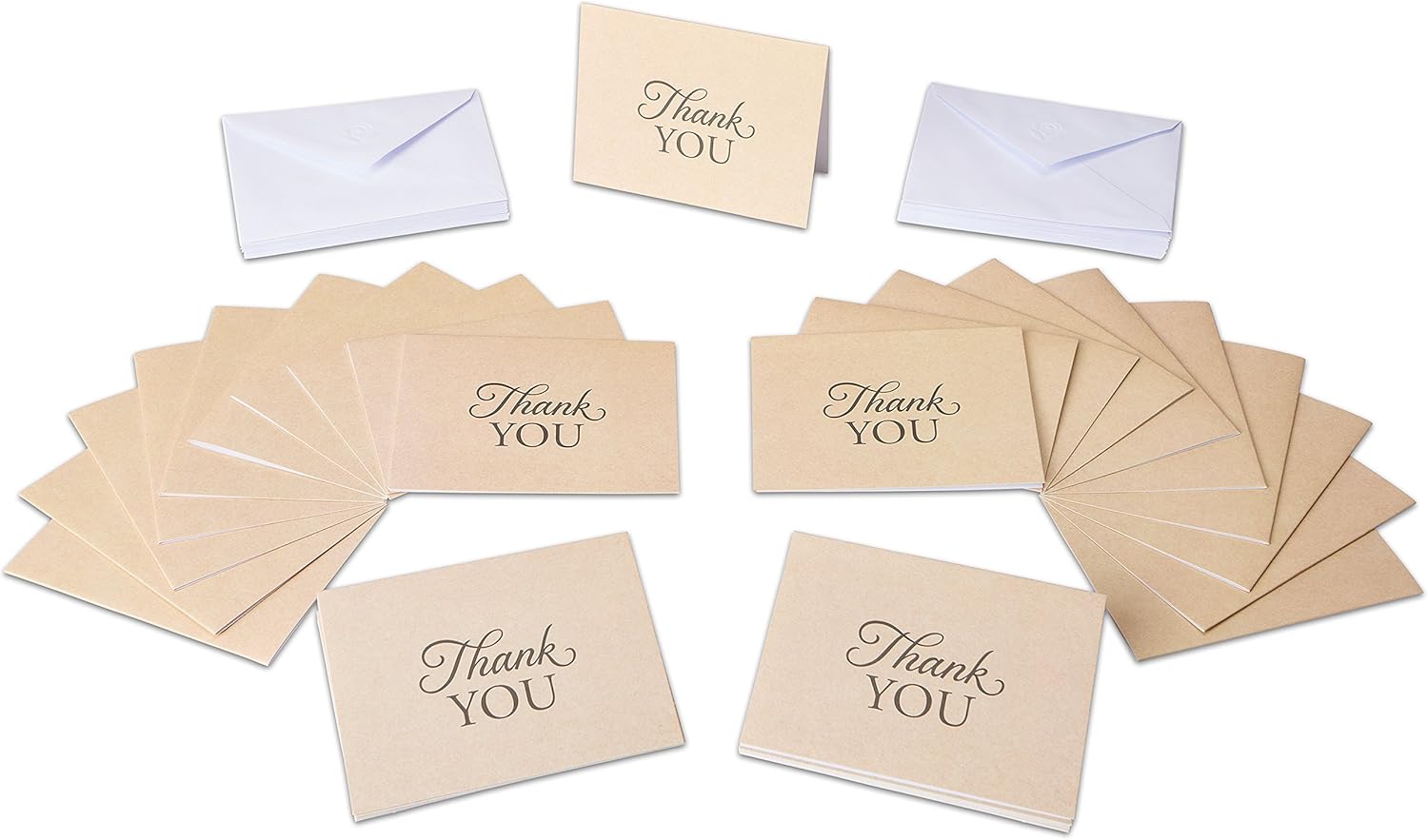 American Greetings Tarjetas de agradecimiento con sobres, estilo Kraft marrón (50 unidades)