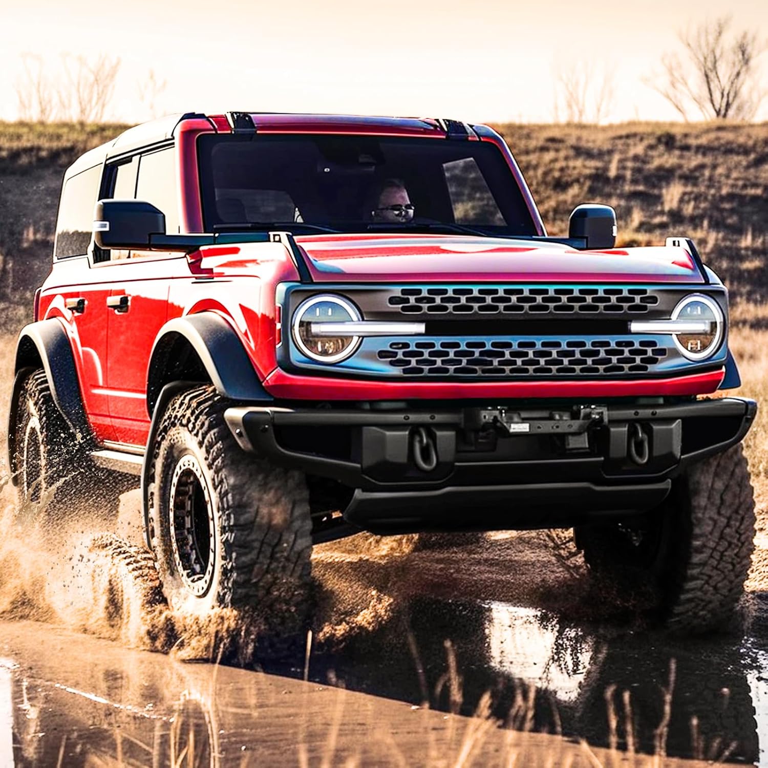 LEPZ Aletas de barro para accesorios Ford Bronco 2021 2022 2023, protectores contra salpicaduras fáciles de instalar para accesorios exteriores