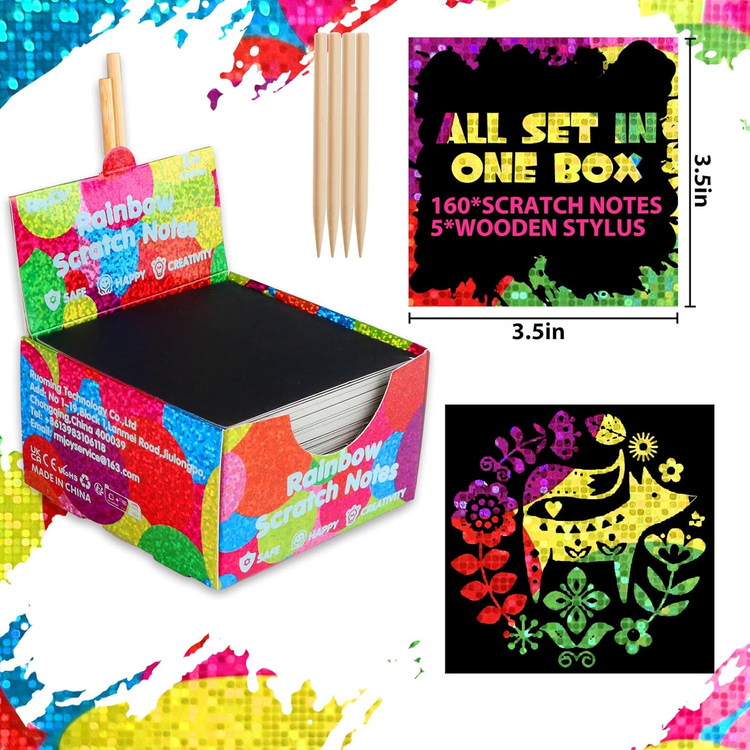 Mini notas de arte para rascar 160 tarjetas de papel holográfico para rascar arco iris, suministros de bricolaje, regalo de fiesta, regalo para
