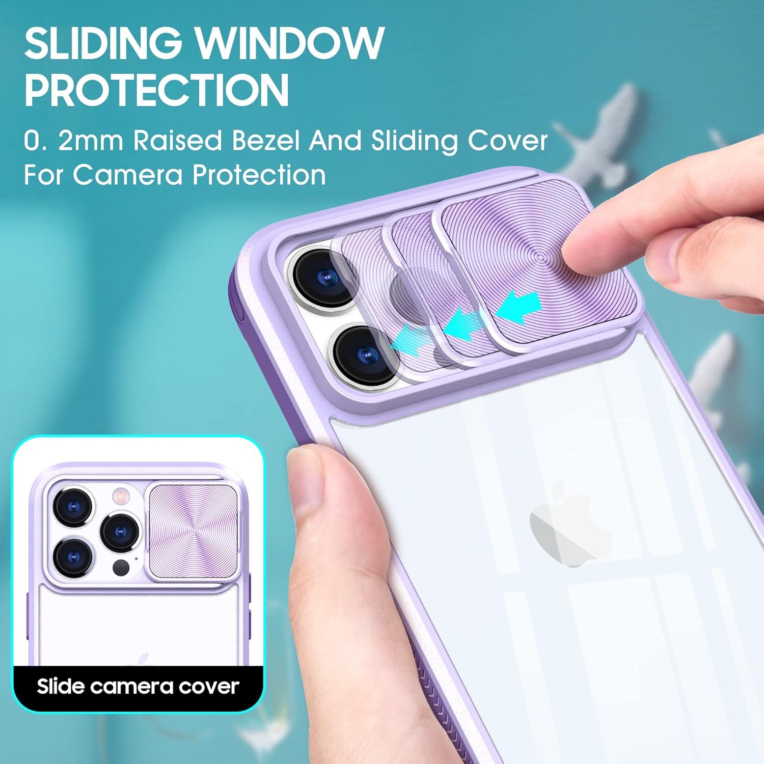 Asuwish Funda de teléfono para iPhone 15 Pro Max CFMJ US Morado