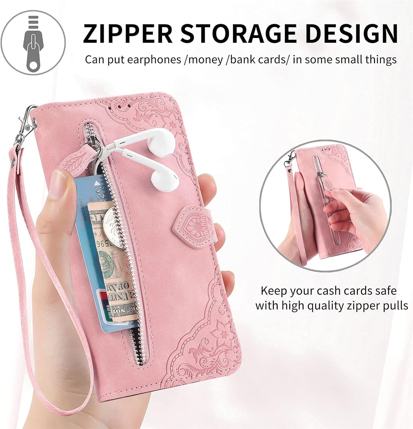 Furiet Funda compatible con Motorola Moto G Stylus 5G 2023 con correa para la muñeca y soporte de cuero para tarjetas con tapa y soporte para