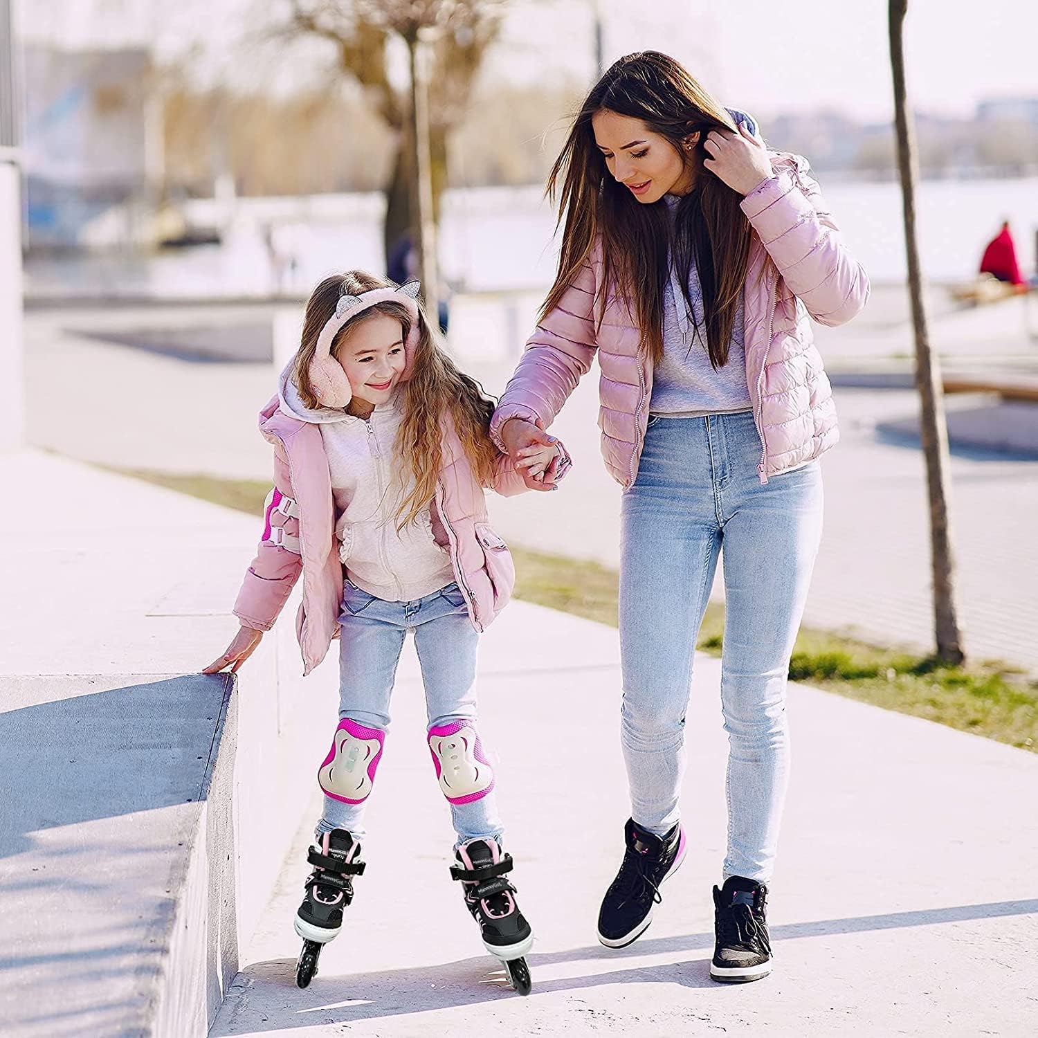 MammyGol Patines en línea para niñas y niños con ruedas iluminadas completas, cuchillas ajustables para principiantes para niños y jóvenes