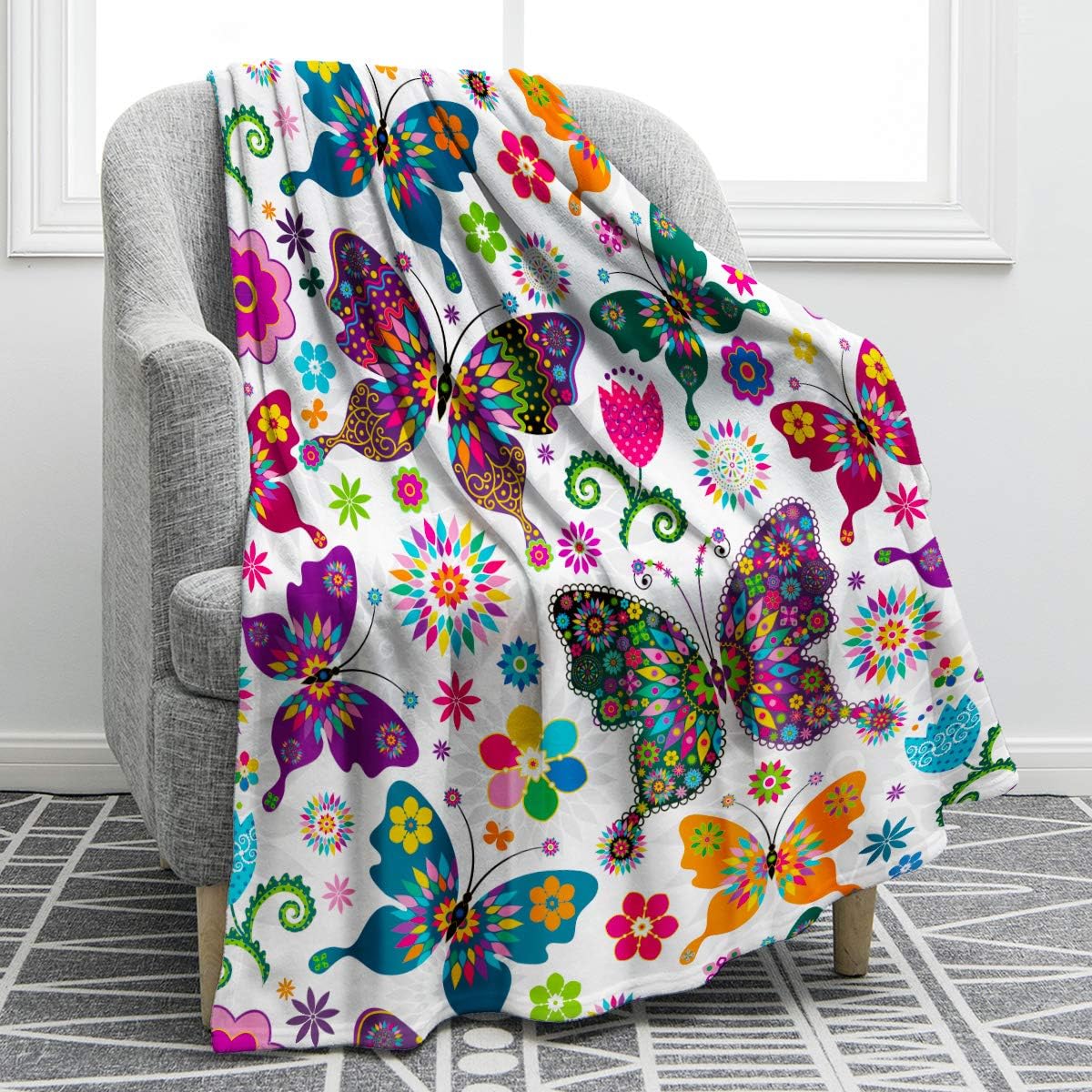 Jekeno Manta de mariposa de regalo para mujeres y niñas, Navidad, cumpleaños, día de San Valentín, regalos de mariposas para amantes de las