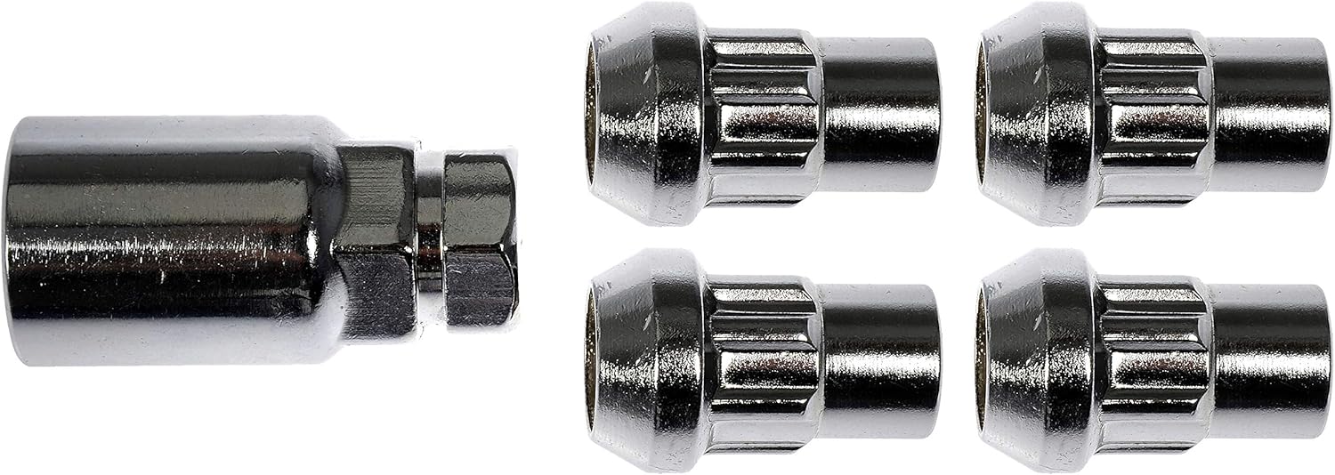 Dorman 712-628 Wheel Nut Lock Chrome Acorn Set M14-1.50 Compatible with Select Chevrolet  GMC Models, 5 Piece Set