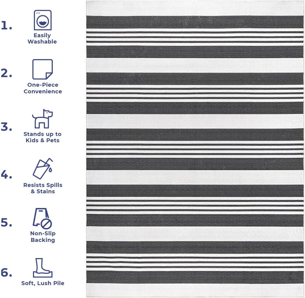 nuLOOM Lena – Alfombra de pasillo ultra fina lavable a máquina, 2 pies 6 pulgadas x 6 pies, color gris