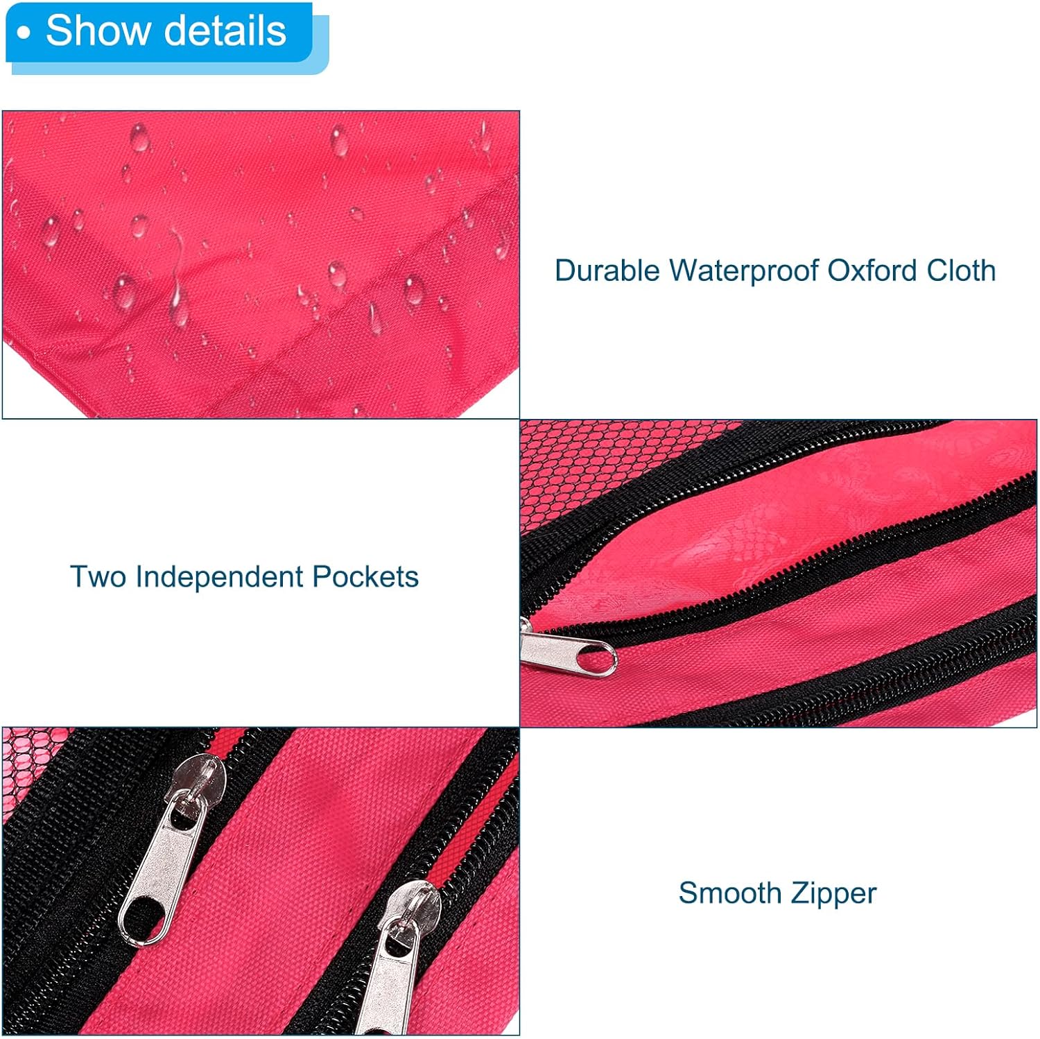 PATIKIL Estuche para lápices para carpeta de 3 anillos, paquete de 4 unidades, tela Oxford de malla con cremallera, estuche para oficina y hogar,