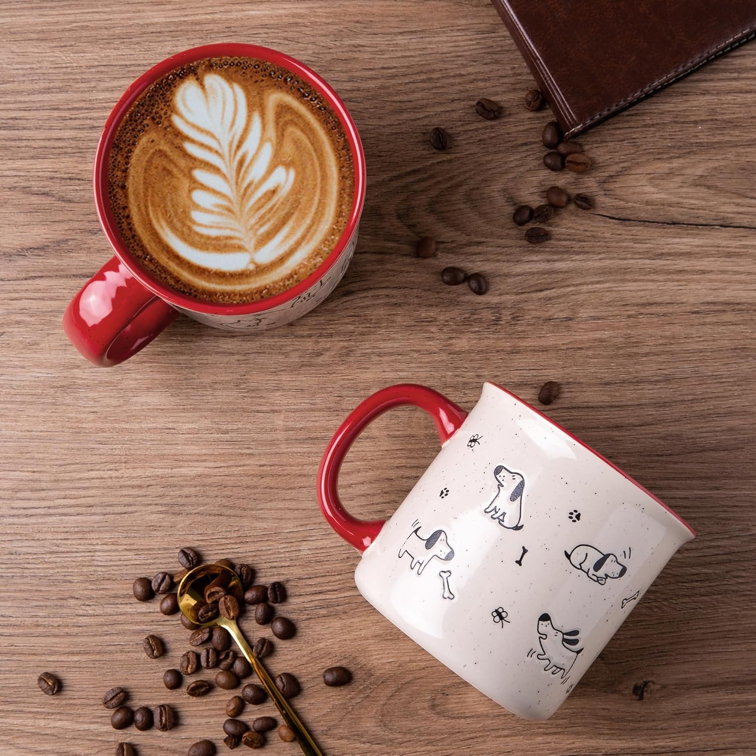 AmorArc Juego de 2 tazas de café de cerámica grandes de 22 onzas, tazas de gran tamaño con mango grande para hombres, mujeres, papá, mamá, taza