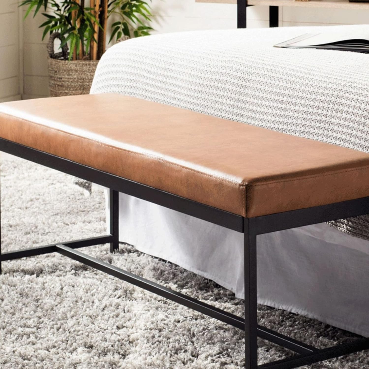 Cojín de banco de cuero impermeable con cremallera, cojín de asiento largo para muebles, tapete de asiento extraíble de 2 3 plazas para muebles de