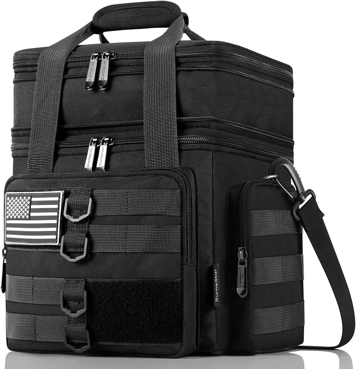 Lonchera táctica para hombres, bolsa de almuerzo grande aislada para adultos, resistente de doble cubierta expandible, bolsa enfriadora a prueba de