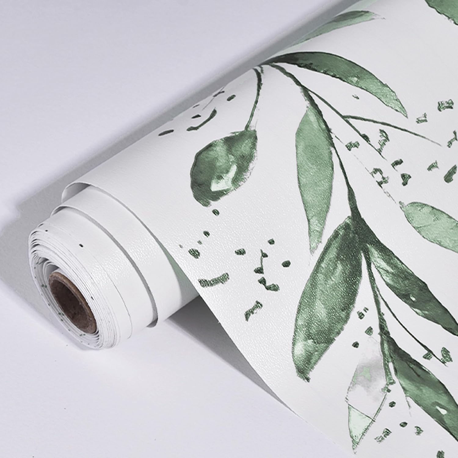 Dzhuywer Papel tapiz de hojas verdes, papel de contacto floral vintage, papel tapiz bohemio autoadhesivo, extraíble, papel tapiz de hojas de sauce,