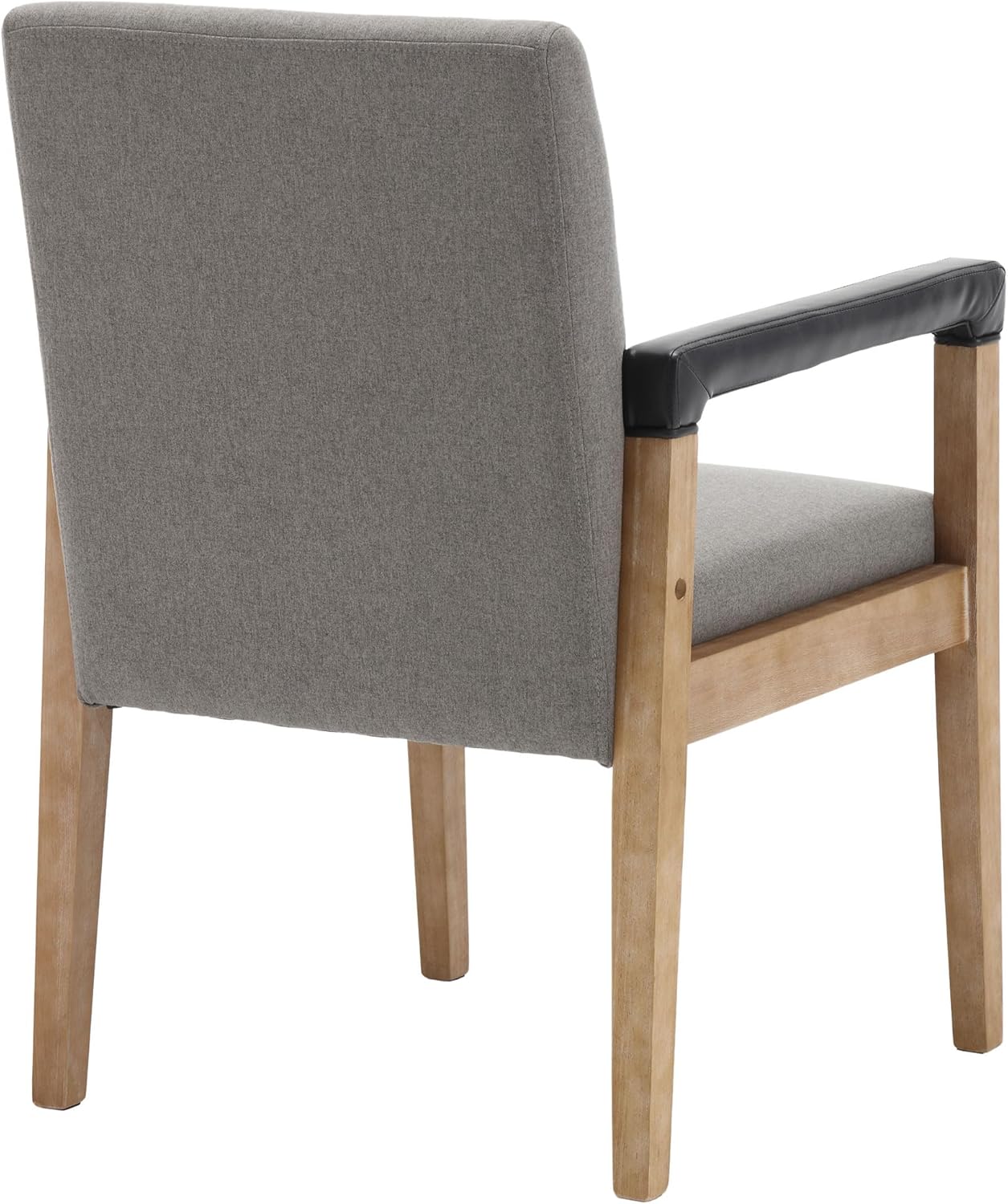 DM Furniture Juego de 2 sillas de comedor modernas de mediados de siglo, tapizadas de tela de lino, cómodas sillas de cocina con marco de madera