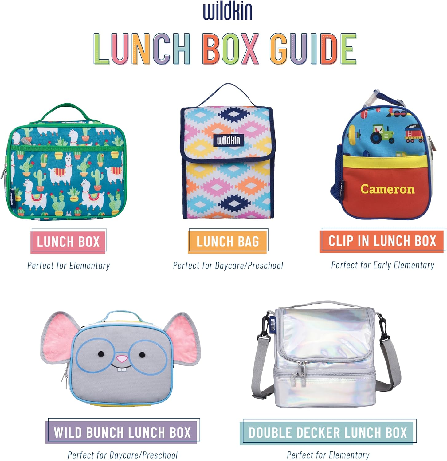 Wildkin Lonchera aislada para niños y niñas, tamaño perfecto para empaquetar aperitivos calientes o fríos para la escuela y los viajes, los patrones