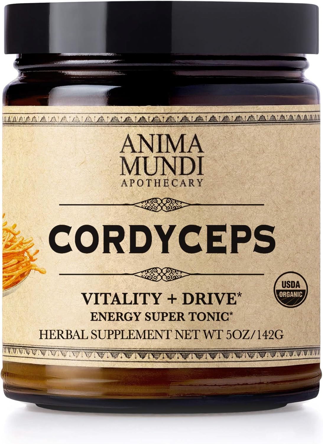 Anima Mundi Cordyceps – Polvo de hongos Cordyceps orgánico real – Suplemento en polvo de hongos para el hígado y el apoyo inmunológico – Añadir a
