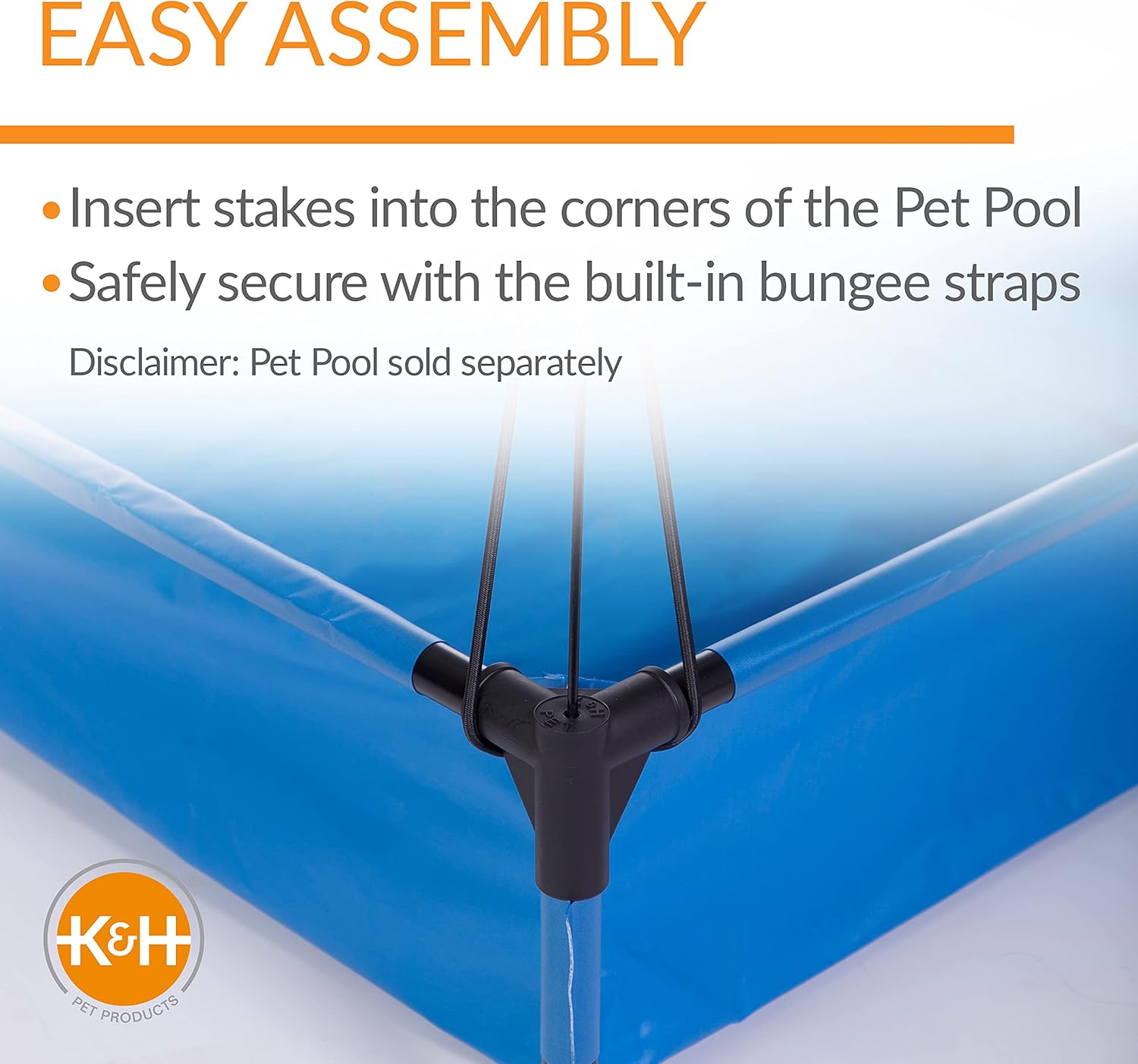 K&H Pet Products Piscina para perros y mascotas – Toldo de baño para mascotas (se vende por separado), color gris, mediano, 25 x 32 pulgadas