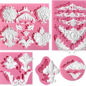 Molde de silicona para fondant de encaje de estilo barroco para Sugarcraft, decoración de bordes de pasteles, decoración de cupcakes, joyas, arcilla Molde de silicona para fondant de encaje de estilo barroco para Sugarcraft, decoración de bordes de pasteles, decoración de cupcakes, joyas, arcilla