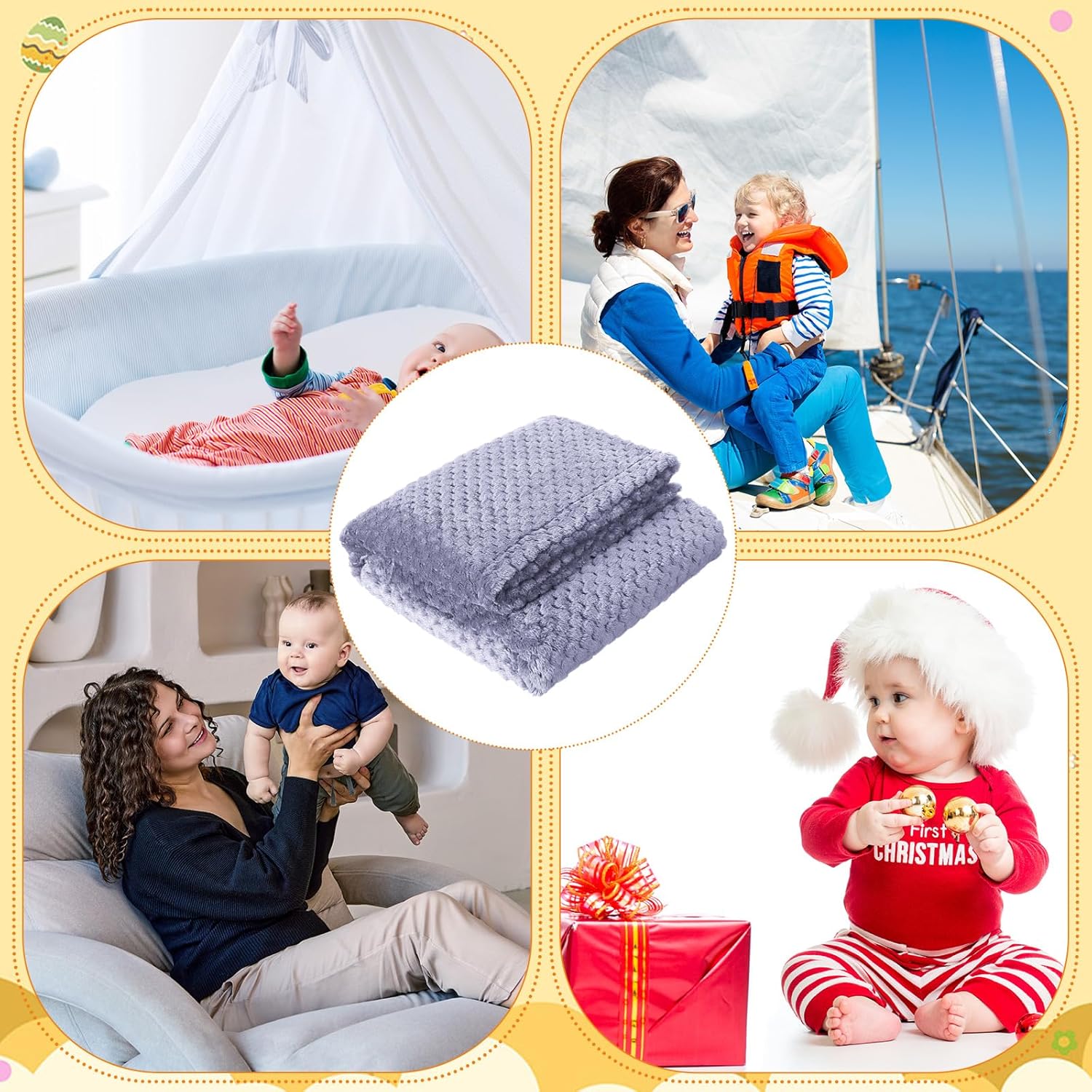 10 mantas de bebé, acogedoras y mullidas, manta de recepción para recién nacidos, bebés y niños pequeños, cuna, sofá, guardería, cama, decoración de