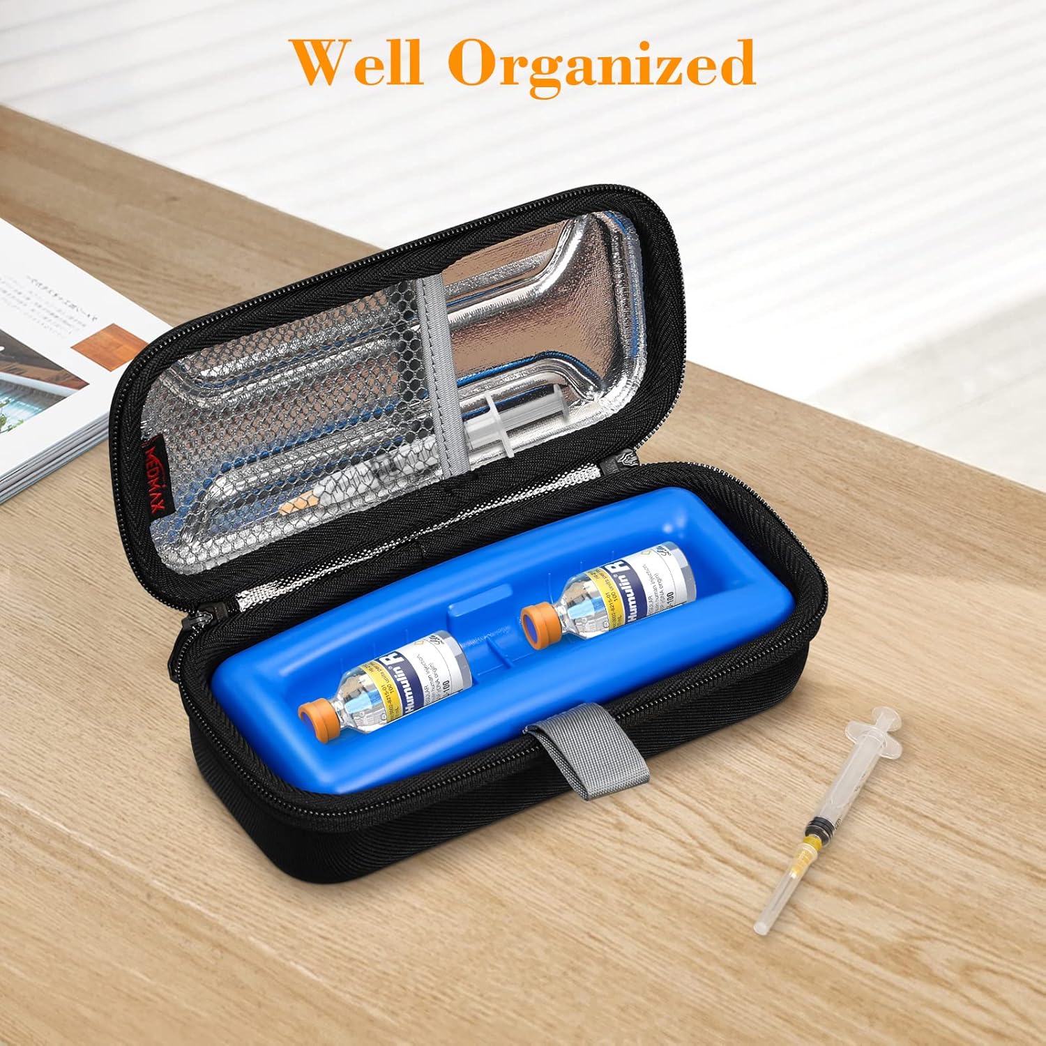 Vial de insulina – Estuche enfriador de transporte, organizador portátil para diabéticos, resistente al agua, funda protectora rígida de viaje
