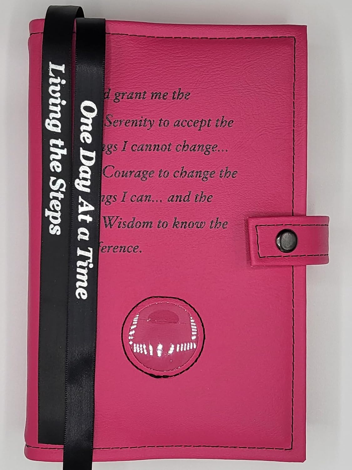Libro grande con tapa blanda de doble alcohólicos anónimos AA Big Book y 12 pasos y 12 tradiciones Funda para monedas, color rosa y negro