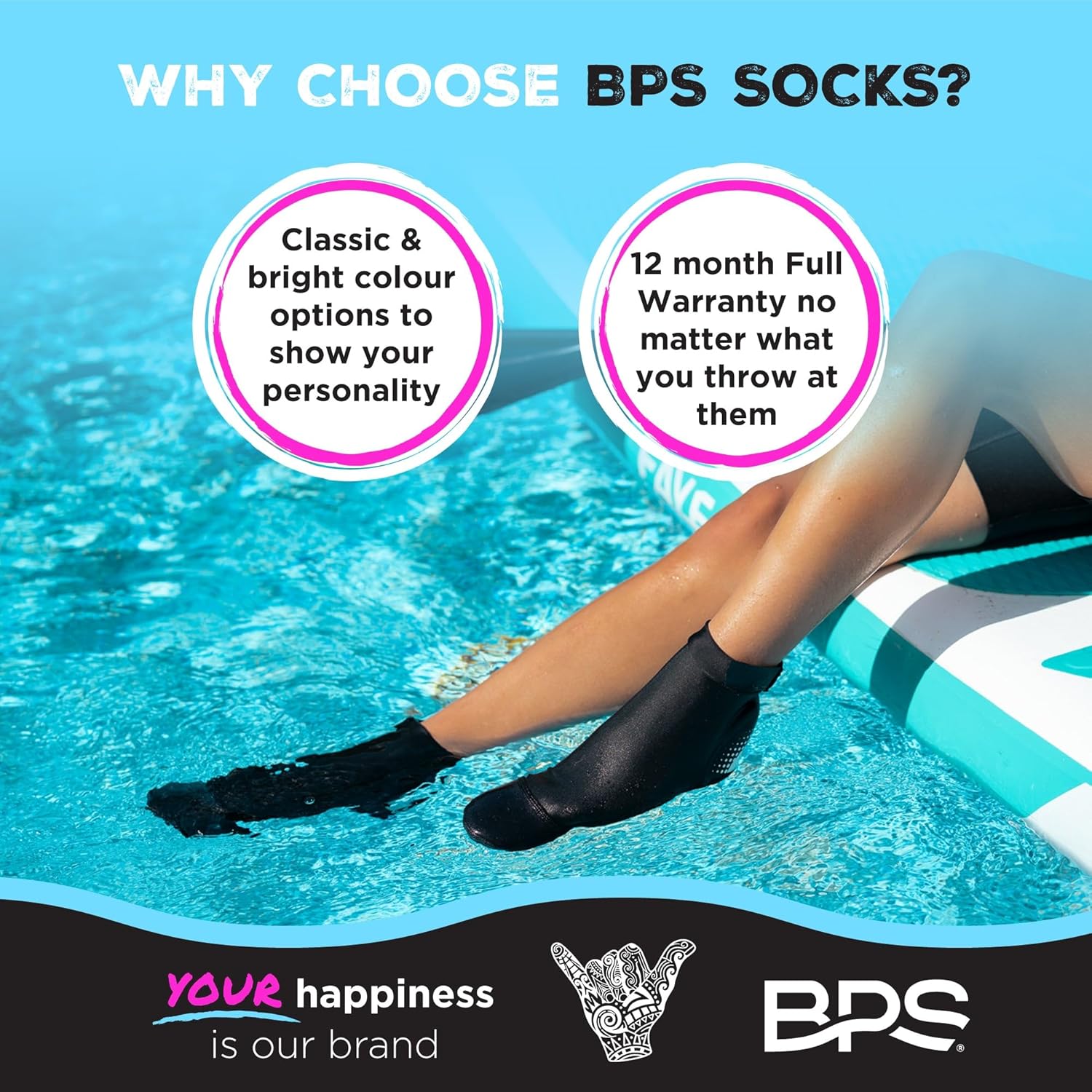 BPS Calcetines de agua suaves y ultra elásticos de Nueva Zelanda ‘Second Skin’, unisex, para voleibol de playa, aletas de natación, actividades
