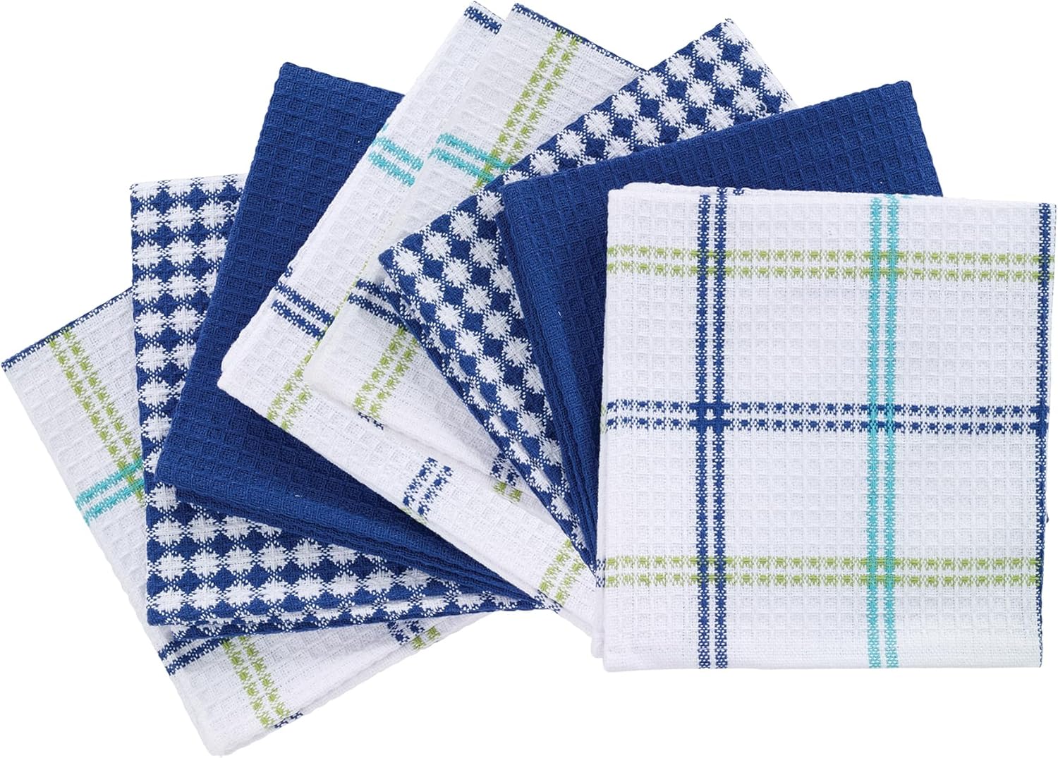 T-fal Paquete de 8 paños de cocina de punto gofre, de 12 x 13 pulgadas, altamente absorbentes, súper suaves, de larga duración, 100% algodón, para