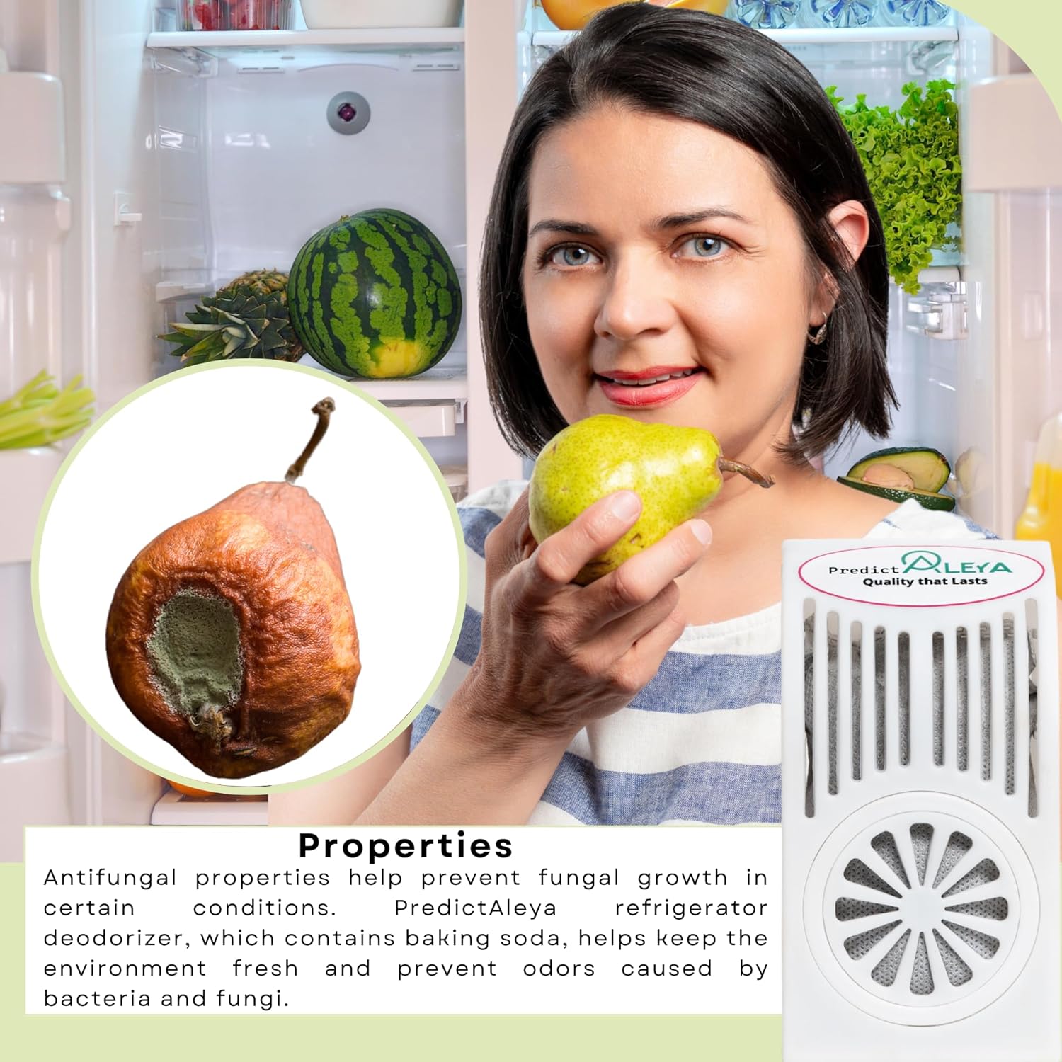Desodorizador para nevera, eliminador de olores para nevera, desodorante para refrigerador, refrigerador de bicarbonato de sodio, desodorante para