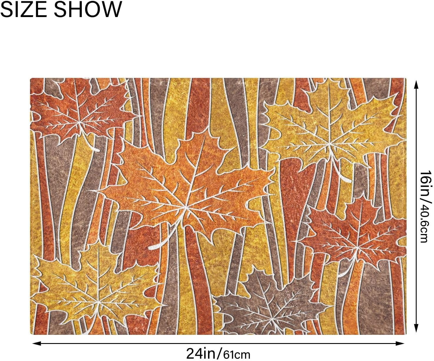 Juego de 2 alfombras de baño de 24 x 16 + 24 x 20 pulgadas, suave en forma de U, tapete decorativo de hoja de arce antideslizante absorbente para